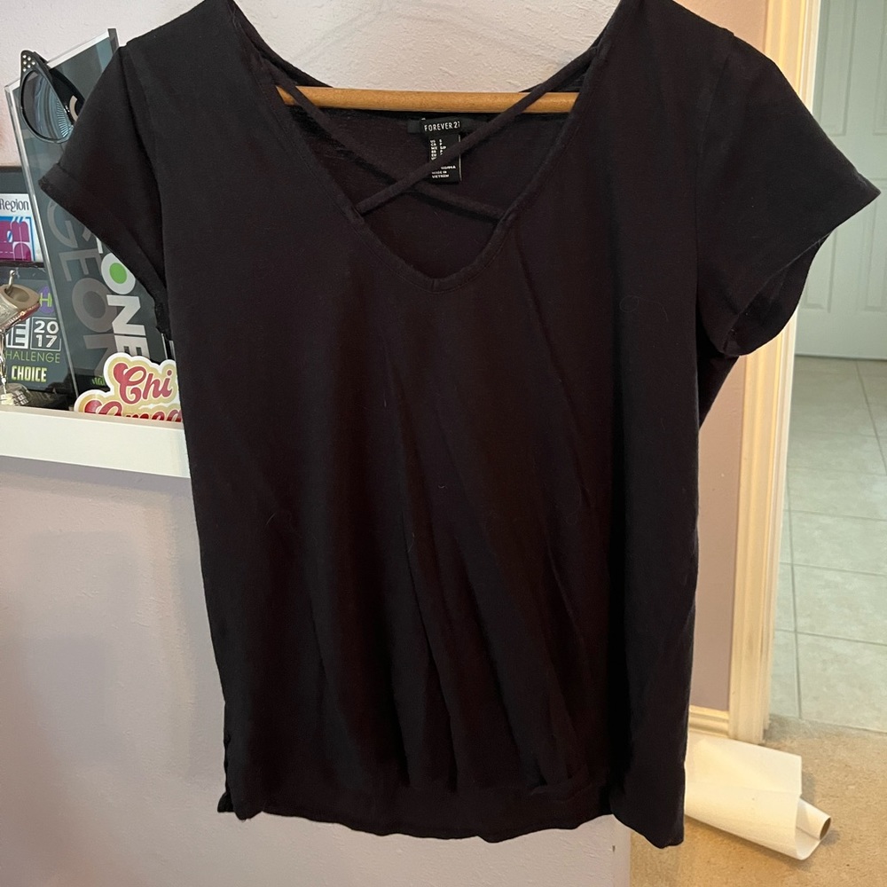 simple black top with crosses